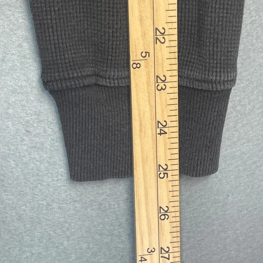 The North Face Black Waffle Knit Thermal Hoodie Mens Large